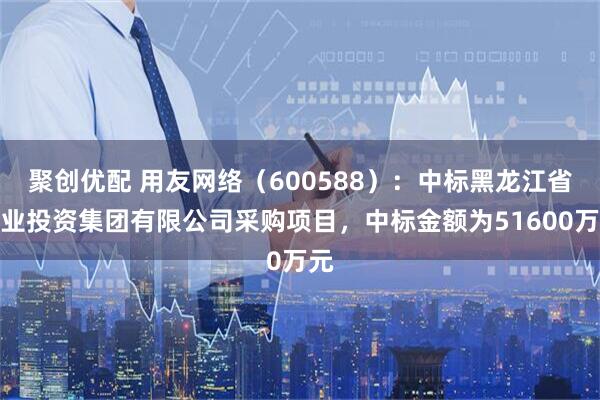 聚创优配 用友网络（600588）：中标黑龙江省农业投资集团有限公司采购项目，中标金额为51600万元