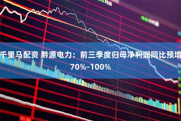千里马配资 黔源电力：前三季度归母净利润同比预增70%-100%